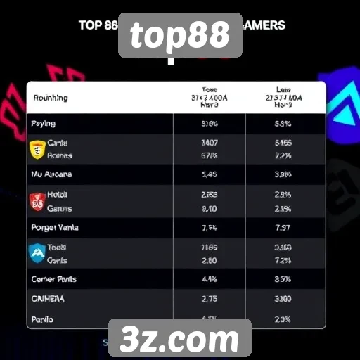 Desempenho do top88 em comparação com concorrentes